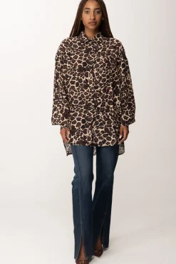 Replay Camicia con Stampa AnimalierBROWN/BLACK/SAND