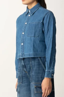 Replay Camicia Crop In DenimMEDIUM BLUE