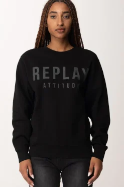 Replay Felpa con Stampa LogoBLACK