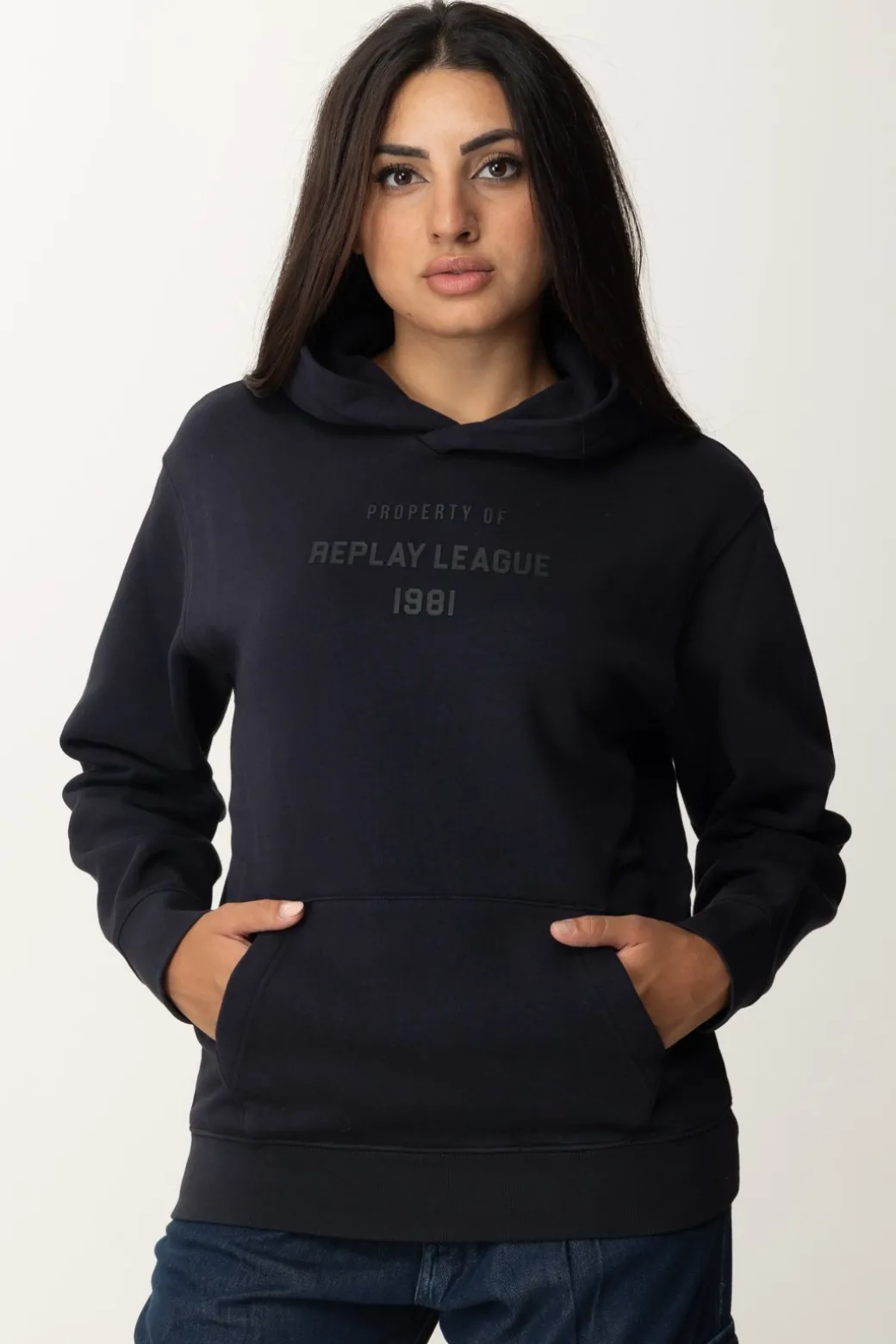 Replay Felpa con Stampa LetteringNIGHT BLUE