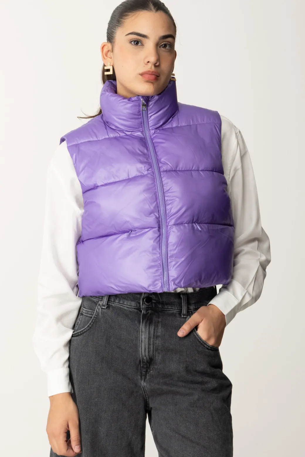 Replay Gilet Imbottito CroppedLAVENDER