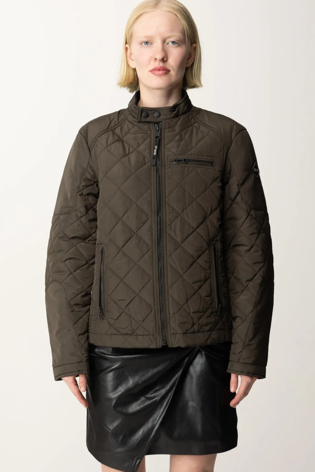 Replay Giubbotto TrapuntatoDARK OLIVE