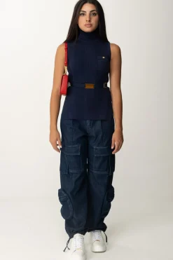 Replay Pantaloni Cargo In JeansDARK BLUE