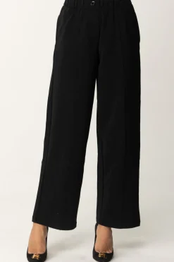 Replay Pantaloni Larghi a Vita AltaBLACK