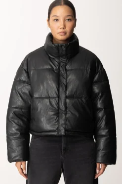 Replay Piumino Crop ImbottitoBLACK