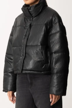 Replay Piumino Crop ImbottitoBLACK