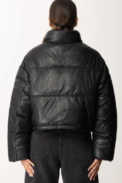 Replay Piumino Crop ImbottitoBLACK