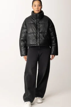 Replay Piumino Crop ImbottitoBLACK