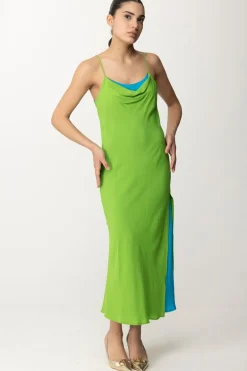 Semicouture Abito Bicolore In Crepe De Chine AdelinaLINFA / SUMMER