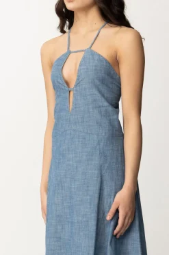 Semicouture Abito Lungo In Chambray con Cut-out ArtemiaCHAMBRAY
