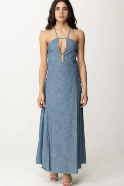 Semicouture Abito Lungo In Chambray con Cut-out ArtemiaCHAMBRAY