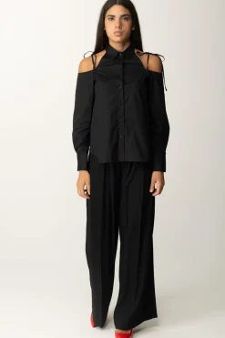 Semicouture Camicia Stella con Cut-outNERO