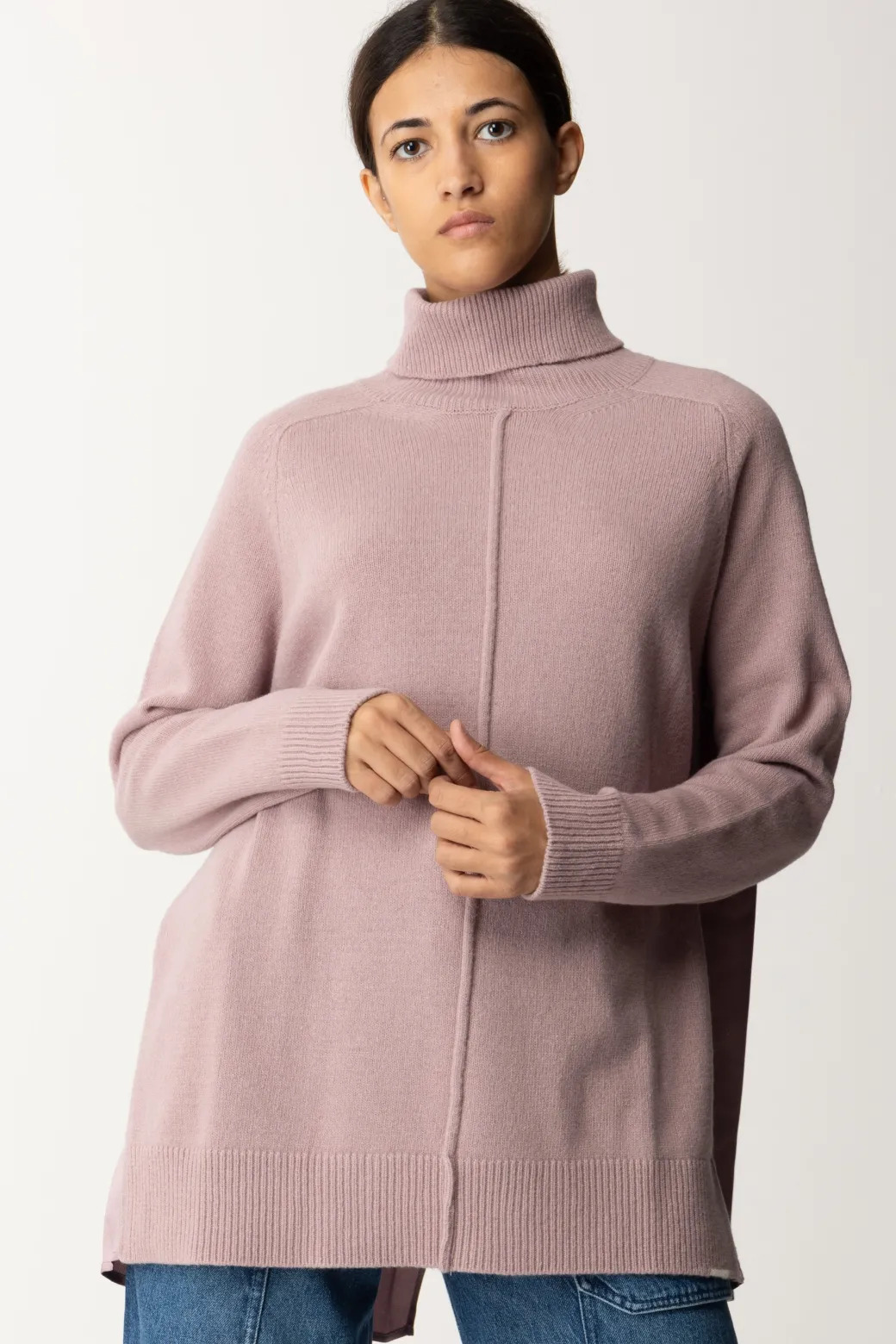 Semicouture Dolcevita In Lana con Spacco Sul RetroBERRY