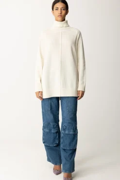 Semicouture Dolcevita In Lana con Spacco Sul RetroMERINGA