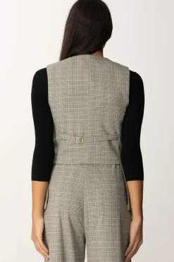 Semicouture Gilet Monopetto Stampa Tartan MaudePRINCIPE GALLES