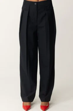 Semicouture Pantaloni In Fresco Lana con Pinces AdesiaUNIVERSO