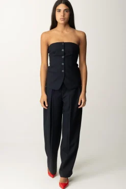 Semicouture Pantaloni In Fresco Lana con Pinces AdesiaUNIVERSO