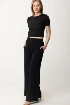 Semicouture Pantaloni Palazzo Fluidi AthenaNERO