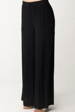 Semicouture Pantaloni Palazzo Fluidi AthenaNERO