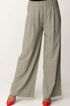 Semicouture Pantaloni Palazzo con con Stampa Tartan JhonnyPRINCIPE GALLES