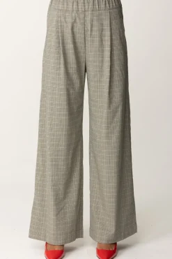 Semicouture Pantaloni Palazzo con con Stampa Tartan JhonnyPRINCIPE GALLES