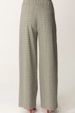 Semicouture Pantaloni Palazzo con con Stampa Tartan JhonnyPRINCIPE GALLES