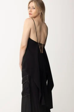 Semicouture Top Allacciato Sul Retro ElaineNERO