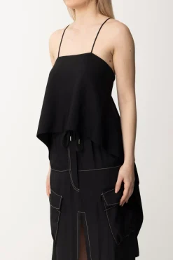 Semicouture Top Allacciato Sul Retro ElaineNERO