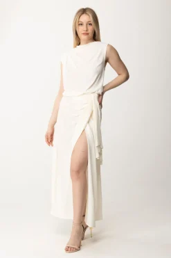 Semicouture Top con Pieghe Asimmetrico MaikaIVORY