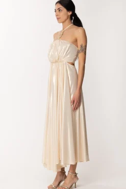 Simona Corsellini Abito Lungo con Allacciatura Al ColloLIGHT GOLD