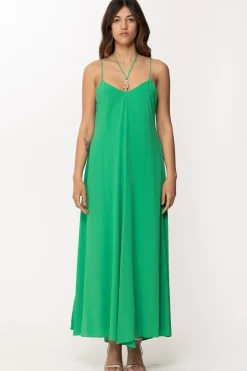 Simona Corsellini Abito Lungo con Accessorio Nodo OroBRIGHT GREEN