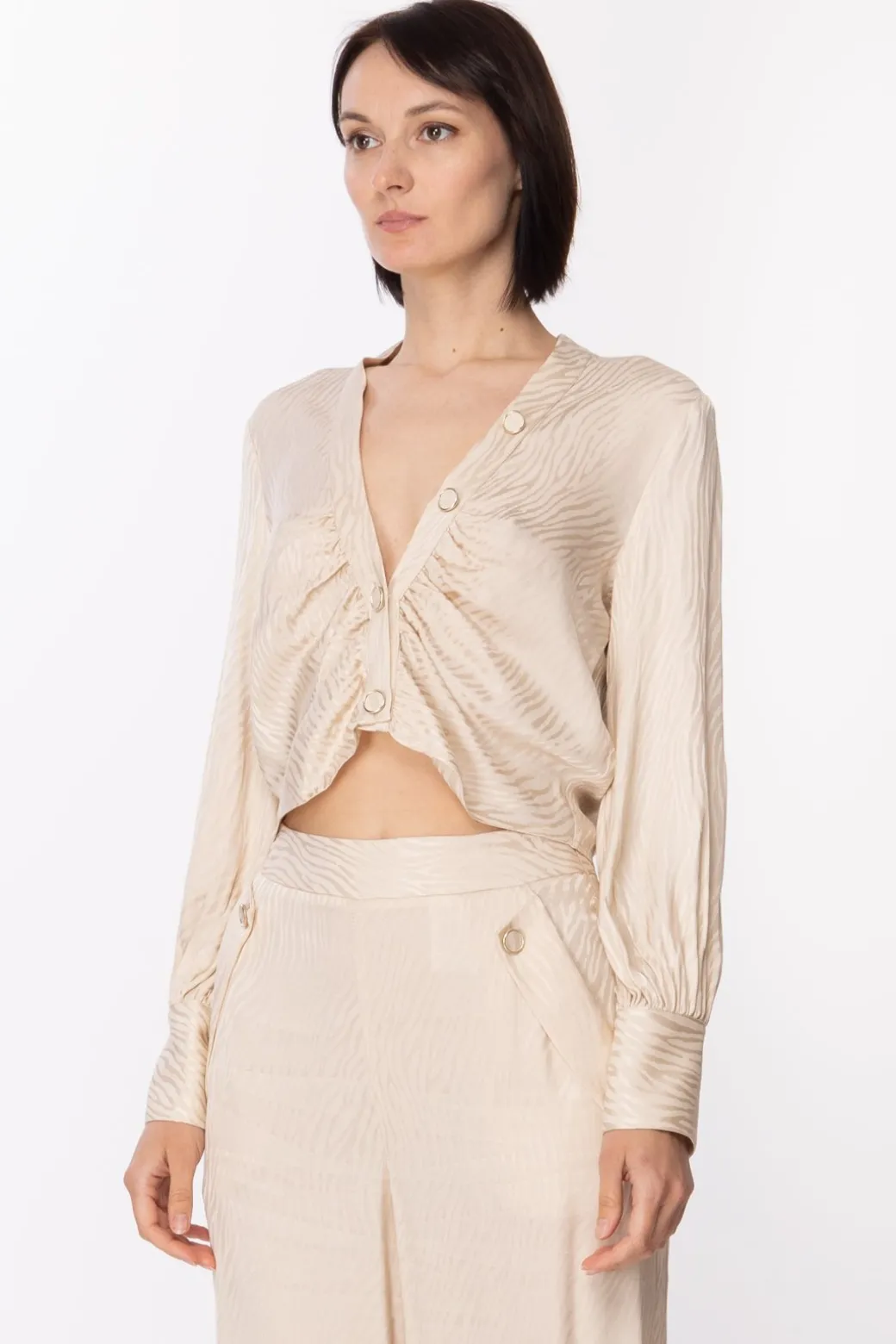 Simona Corsellini Blusa In Raso Effetto AnimalierGINGER