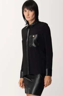 Simona Corsellini Camicia con Dettagli SpalmatiNERO/NERO