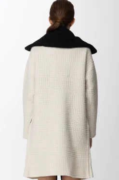 Simona Corsellini Cappotto In Panno con Rever a ContrastoWHITE/NERO