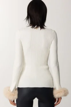 Simona Corsellini Cardigan con Inserti In PellicciaWHITE CLOUD