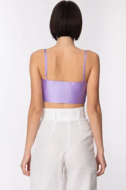 Simona Corsellini Crop Top a Fascia In RasoLILAC