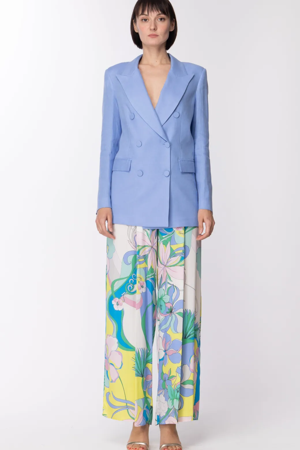 Simona Corsellini Giacca Classica DoppiopettoCELESTE