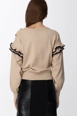 Simona Corsellini Maglia con Volant Sulle ManicheALMOND