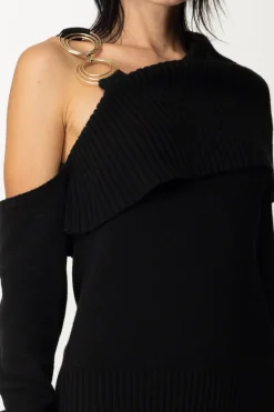 Simona Corsellini Maglia Monospalla con GioielloNERO