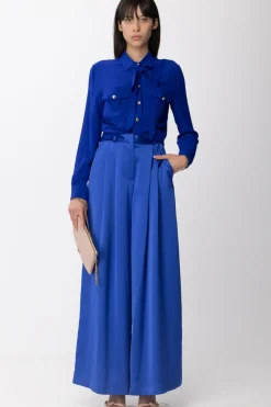 Simona Corsellini Pantaloni Palazzo a Vita AltaELECTRIC BLUE