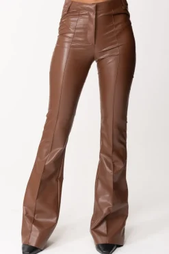 Simona Corsellini Pantaloni Flare In PelleTOFFEE