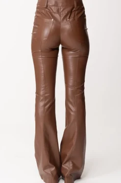 Simona Corsellini Pantaloni Flare In PelleTOFFEE