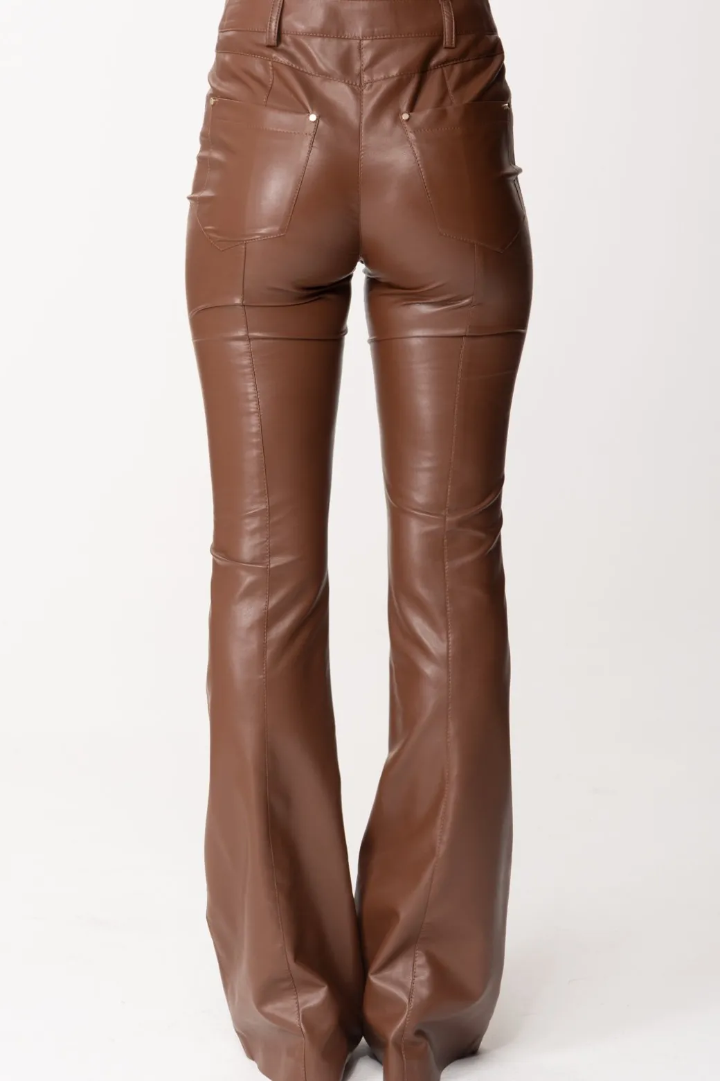 Simona Corsellini Pantaloni Flare In PelleTOFFEE