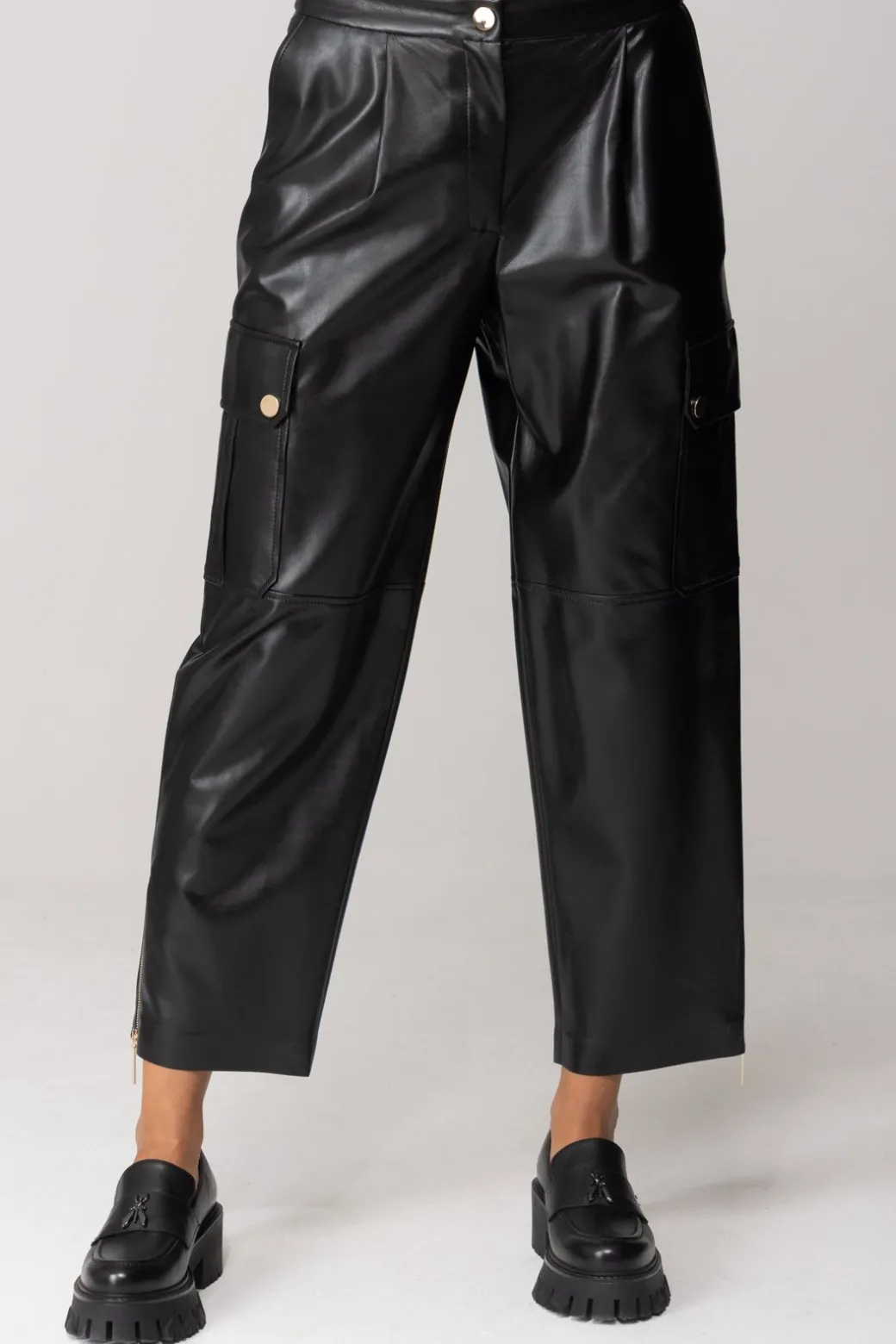 Simona Corsellini Pantaloni Wide Leg con Tasche e ZipNERO
