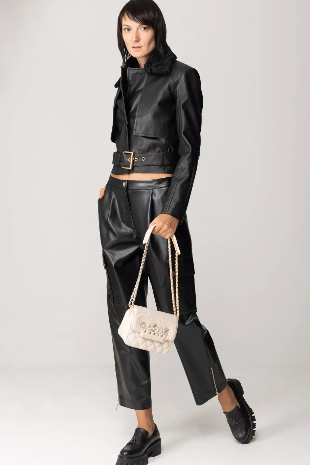 Simona Corsellini Pantaloni Wide Leg con Tasche e ZipNERO