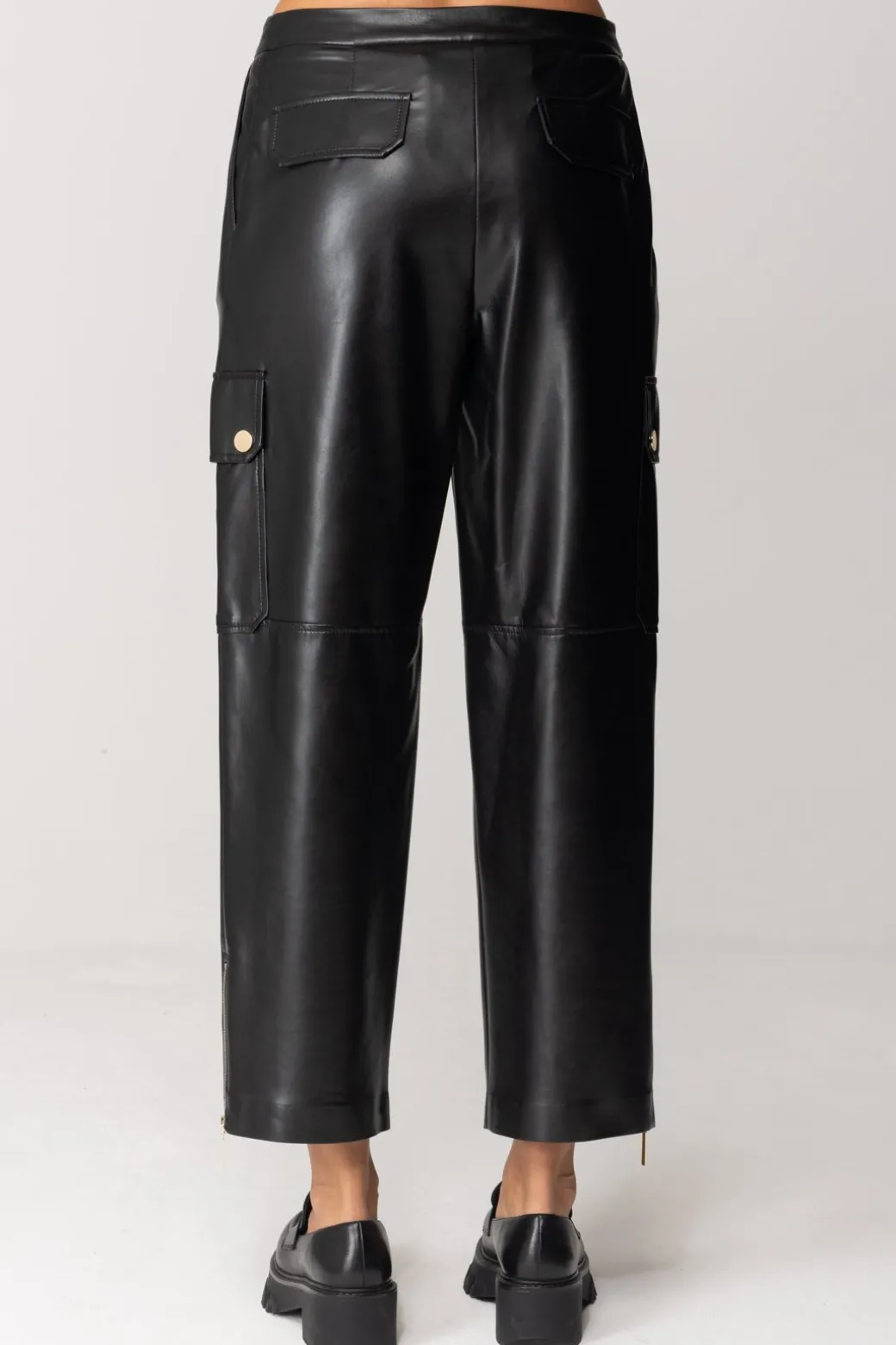 Simona Corsellini Pantaloni Wide Leg con Tasche e ZipNERO