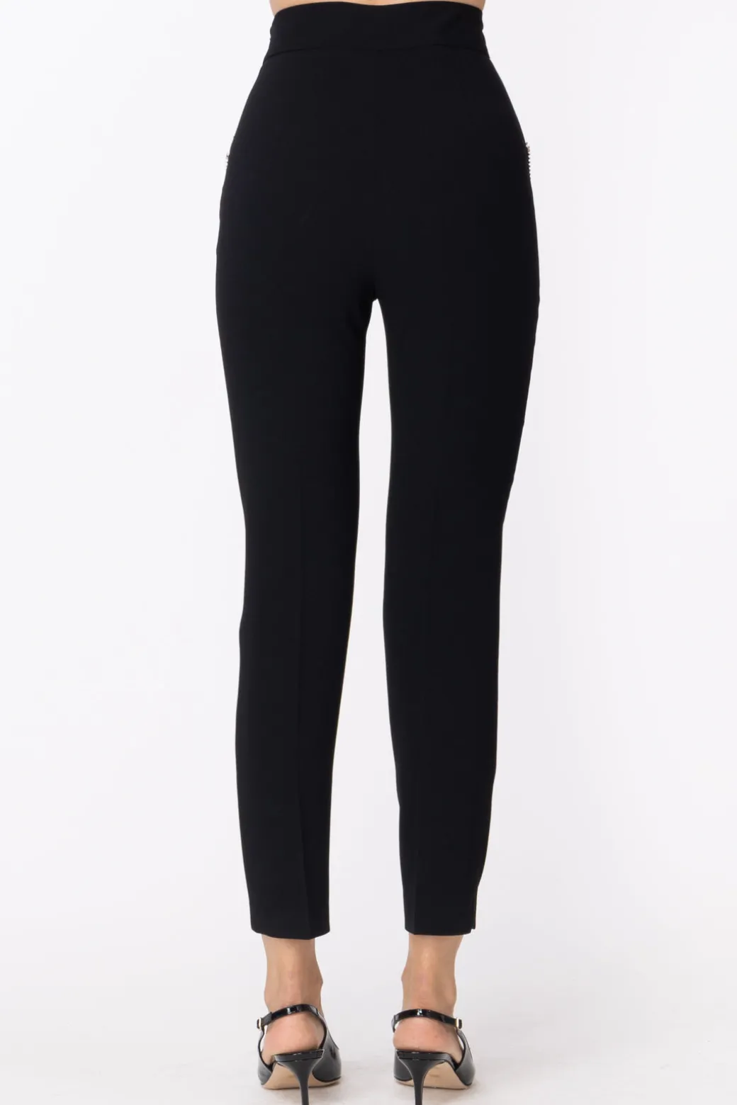 Simona Corsellini Pantaloni con Frange Di StrassNERO