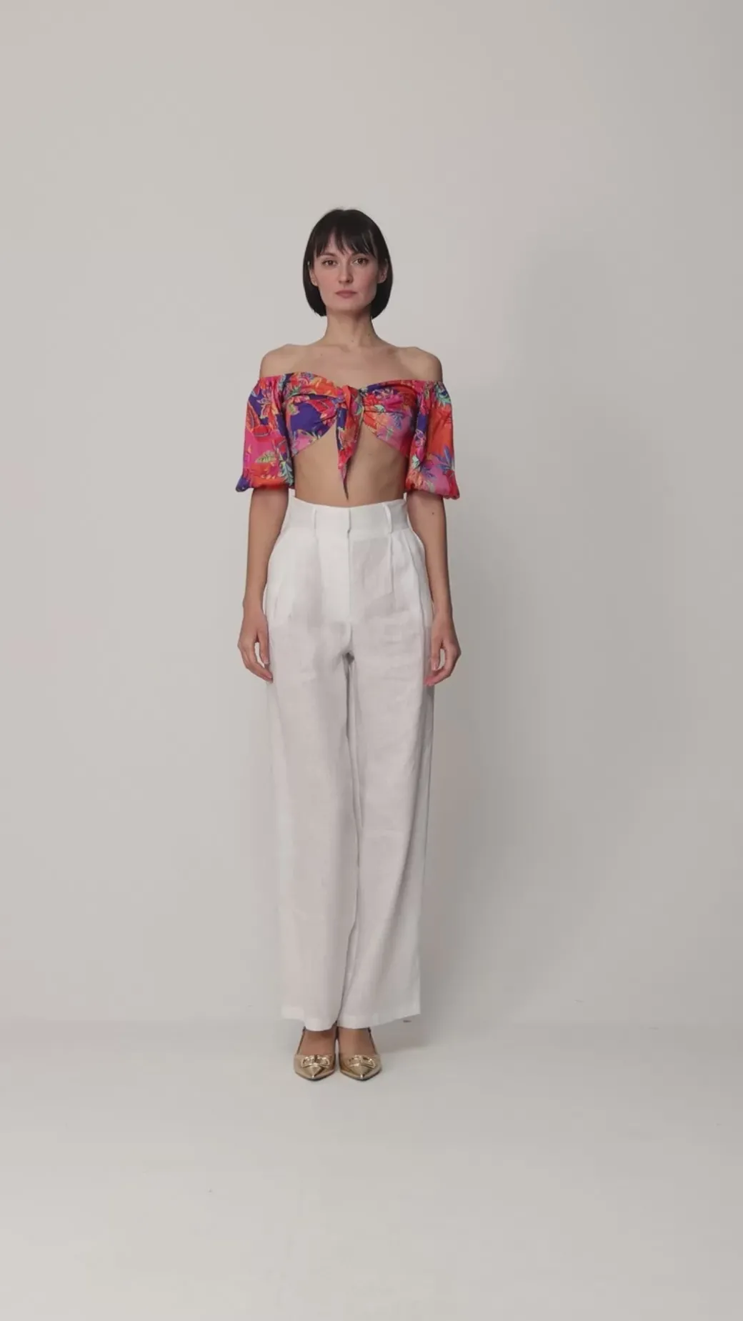 Simona Corsellini Pantaloni Ampi In LinoINFINITY SUMMER