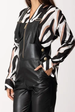 Simona Corsellini Salopette In PelleNERO