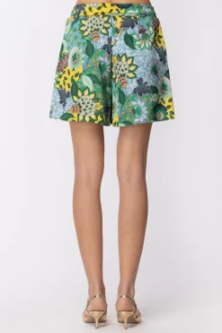 Simona Corsellini Shorts con Fantasia FlorealeBRIGHT GREEN